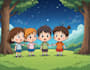 draw cute children comic cartoon in this style