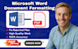 do editing and formatting, microsoft word document formatting, book publishing