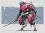 make cyberpunk sci fi robot, mecha character concept art