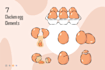 draw cute vector elements in pastel or vintage style