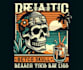 make retro skull beach tiki bar logo