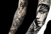 create sleeve tattoo design in geometric style
