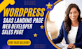 web developer, sales page design, lead generation page, saas landing page
