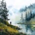draw a watercolor landscape illustration