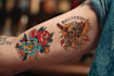 create old school tattoo in traditional tattoo style
