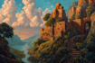draw a natural landscape and background illustration