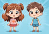 draw cute children comic cartoon in this style