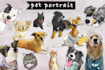 draw a sketch of your pet in watercolor style