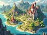 design a vector 2d flat or 3d isometric map