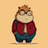 create 2d vector character, cartoon mascot, animal sticker