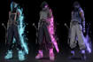 design cyberpunk and fantasy character splash art