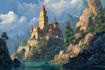 draw a natural landscape and background illustration