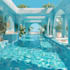 make a design in swimming pool, garden and landscape