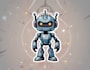 design creative robot head mascot logo