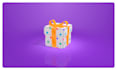 create a 3d animated surprise gift box