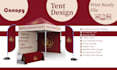 design canopy tent, table cover, feather flag, tent, or signage