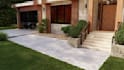 do landscape, front yard , backyard, pool, patio