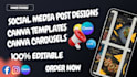 design canva carousel and social media templates for posts and ads