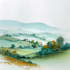 paint landscape and architechtural structure with watercolor