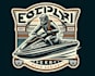 design vintage jetski logo with vector file