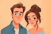 create cartoon disney couple portrait