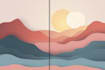 draw abstract minimalistic vector landscape