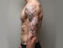 create sleeve tattoo design in geometric style