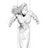 draw black and white comic superhero character line art