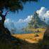draw fantasy background and landscape