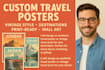 design travel posters for destinations, events or ads