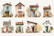 create a watercolor house illustration