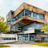 sketch architecture building with watercolor rendering