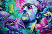 make illustration expressionism art, graffiti, abstract, street art