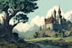 draw a flat landscape illustration