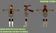 design retro ps1 ps2 n64 style low poly 3d characters for unity or unreal