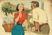 draw vintage illustration, distressed retro or comic art