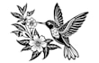 design eye catchy minimal hummingbird, flower logo with unlimited revisions