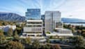 renovate modern building mockup design, external property cgi, internal render
