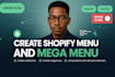 create and fix shopify mega menus, collections, tags, and navigation fast