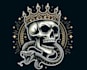 make amazing luxury skull crown snake logo