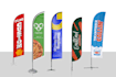 design tear drop, feather flag, retractable banner
