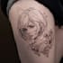 tattoo illustration anime style in lines