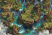 illustrate medieval fantasy and sci fi maps