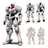 draw mecha and robot reference sheet in anime style