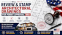 review and stamp architectural drawings for permit approval USA