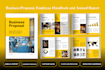 design company profile, proposal, employee handbook, annual report and ebook
