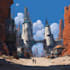 paint fantasy and sci fi concept art environments, buildings