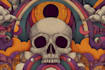 draw a unique psychedelic retro vintage illustration