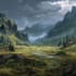 do concept art, fantasy landscapes, background scenes
