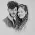 draw a watercolor couple portrait